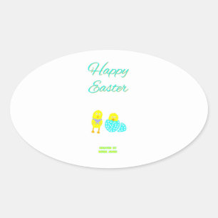 Easter Hatchlings Oval Sticker