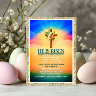 Easter He Is Risen CHURCH SERVICES Customised Holiday Postcard