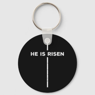 Easter He Is Risen Cross Jesus Religious Men Women Key Ring