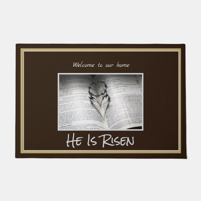 Easter He Is Risen Doormat (Front)