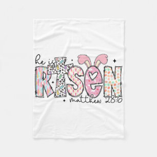 Easter He Is Risen Jesus Christian Cross Men Women Fleece Blanket