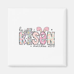 Easter He Is Risen Jesus Christian Cross Men Women Magnet