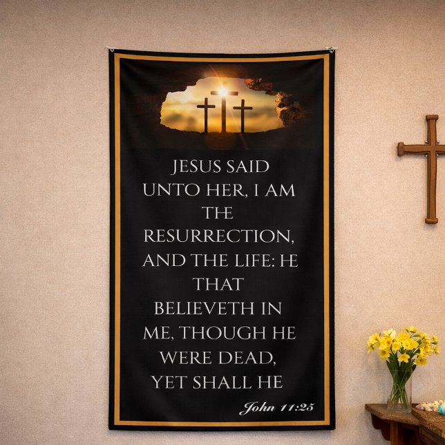 Easter He is Risen Three Crosses Church Banner (Creator Uploaded)
