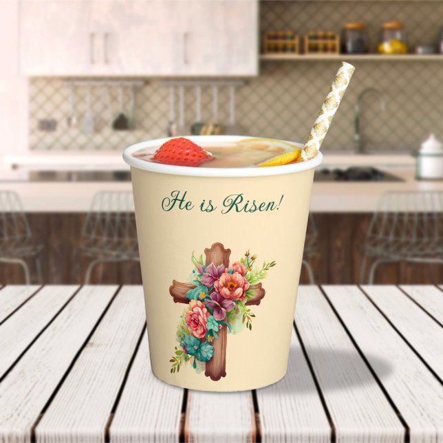 Easter “He is Risen” with customisable interior Paper Cups (Creator Uploaded)