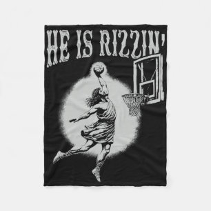 Easter He Is Rizzin Christian Religious Boys Kids Fleece Blanket