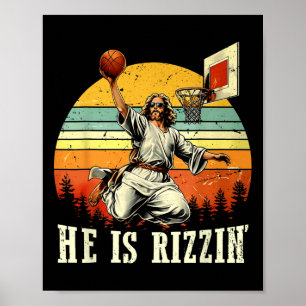 Easter He Is Rizzin Christian Religious Boys Kids Poster