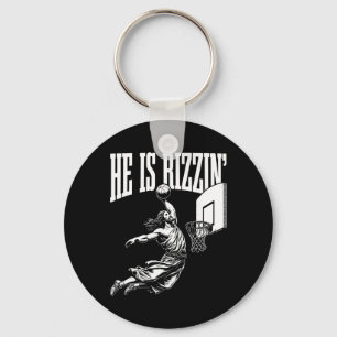 Easter He Is Rizzin Funny Christian Meme Sketll Key Ring