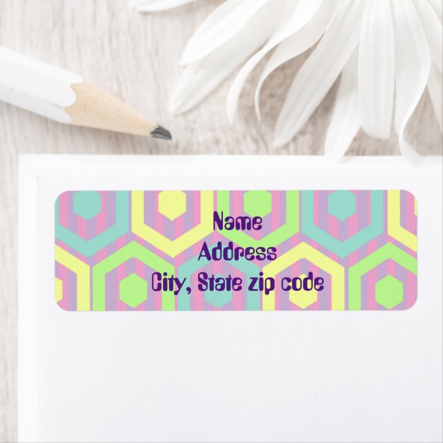 Easter Hexagons Return Address Label (Insitu)