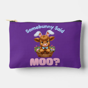 Easter Highland Cow  Accessory Pouch