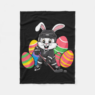 Easter Hockey Bunny – Fun Ice Sports Design For Bo Fleece Blanket