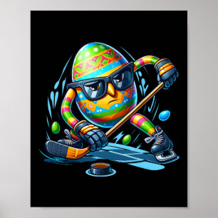 Easter Hockey Player Eggs Egg Bunny Rabbits Men Wo Poster