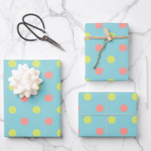 Easter Holiday Polka Dot Pattern Wrapping Paper Sheet