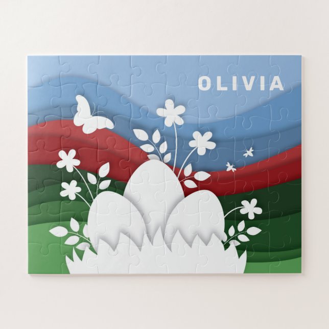 Easter holidays egg hunt in spring nature  jigsaw puzzle (Horizontal)