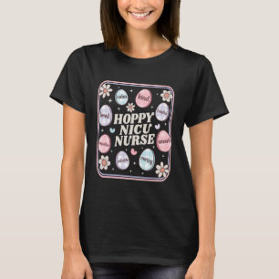Easter Hoppy NICU Nurse Groovy Neonatal Intensive  T-Shirt