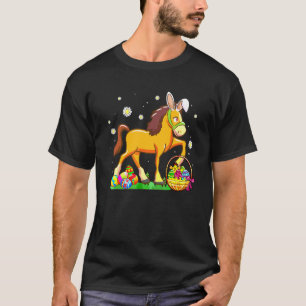Easter Horse Bunny Ears Eggs Hunting Basket Girls T-Shirt