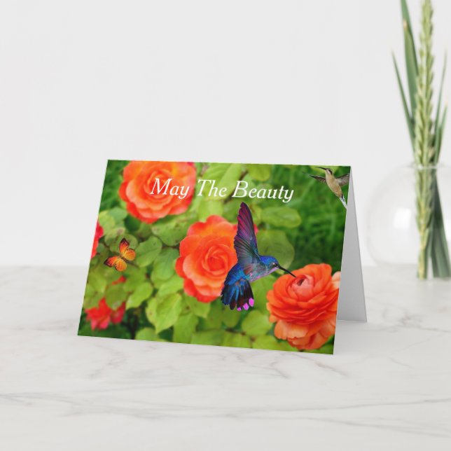 Easter Hummingbird Beauty Holiday Card (Front)