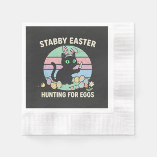 Easter Hunting For Eggs Funny Cat Napkin