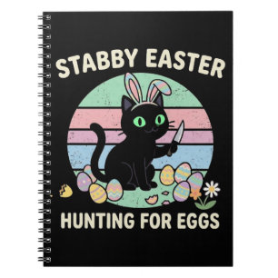Easter Hunting For Eggs Funny Cat Notebook