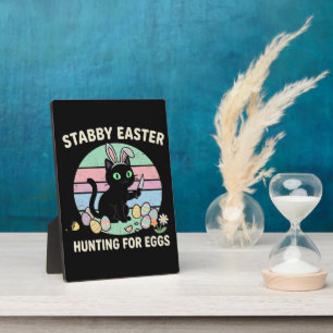 Easter Hunting For Eggs Funny Cat Plaque