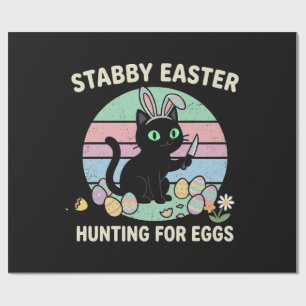 Easter Hunting For Eggs Funny Cat Wrapping Paper
