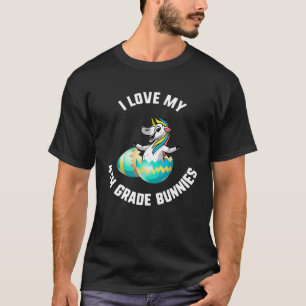 Easter I Love My 4th Grade Bunnies Unicorn Egg Tea T-Shirt