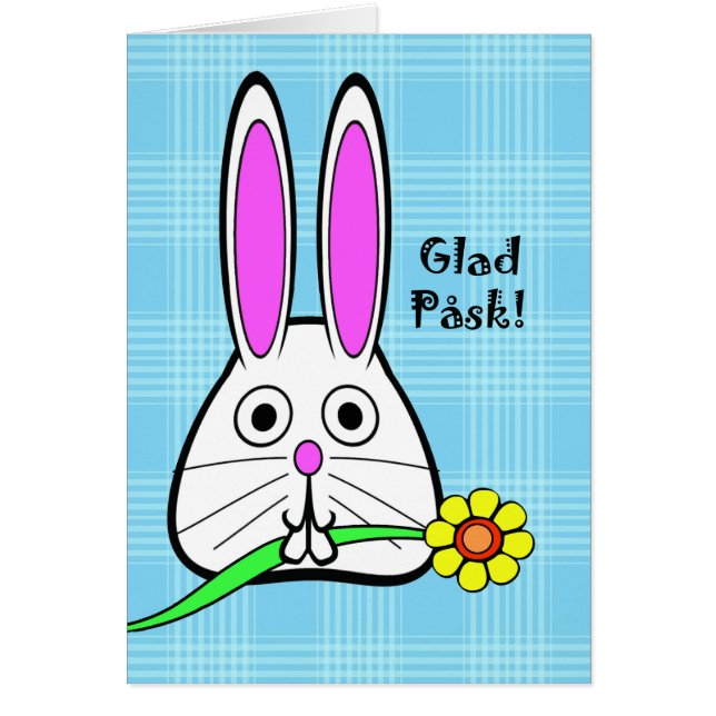 Easter in Swedish, Glad Påsk, Cute Bunny (Front)