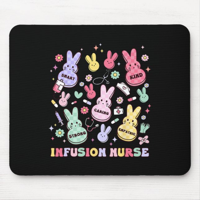 Easter Infusion Nurse Bunny Paediatrics Chemo Hem  Mouse Pad (Front)