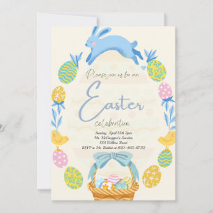 Easter Invitation Brunch Egg Hunt Bunny Rabbit