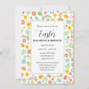 Easter Invitation floral border