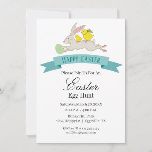 Easter Invitation Hopping Bunny Egg Hunt
