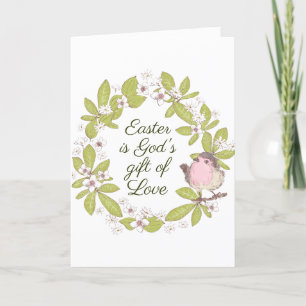 Easter is God's Gift of Love John 3:16 Wreath Holiday Card