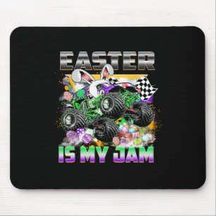 Easter Is My Jam Monster Truck Bunny Boys Easter D Mouse Pad