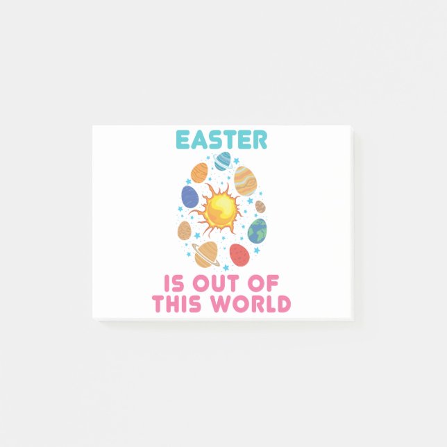 Easter Is Out of This World Space Planets Post-it Notes (Front)