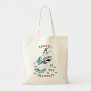 Easter Is The Greatest Unicorn Riding Great White Tote Bag
