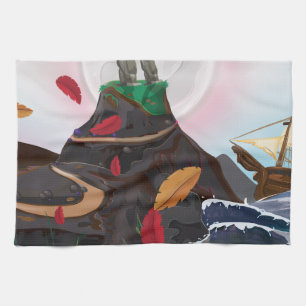 Easter Island Adventure Tea Towel