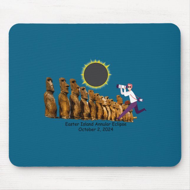 Easter island annular eclipse t shirt  mouse pad (Front)
