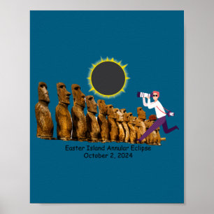 Easter island annular eclipse t shirt  poster