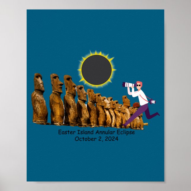 Easter island annular eclipse t shirt  poster (Front)
