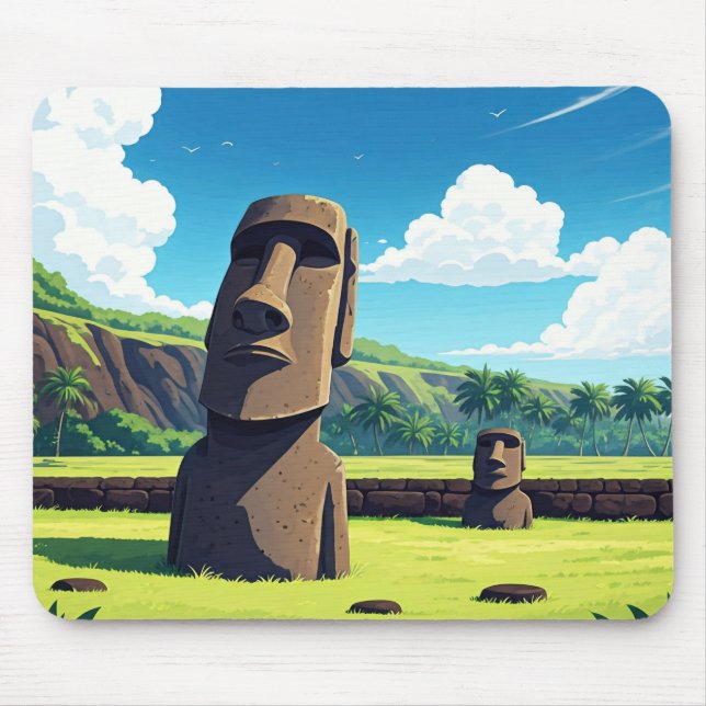 Easter Island Chile Moai Travel Mouse Pad (Front)
