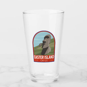 Easter Island Chile Retro Travel Art Vintage Glass