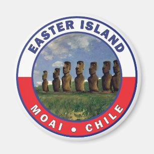 Easter Island Chile Watercolor Magnet
