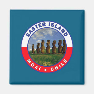 Easter island chile watercolor t shirt  magnet