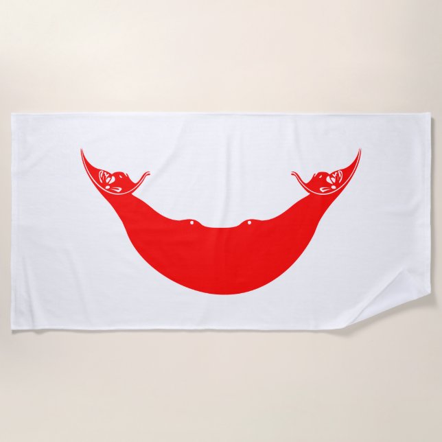 Easter Island Flag Beach Towel (Front)