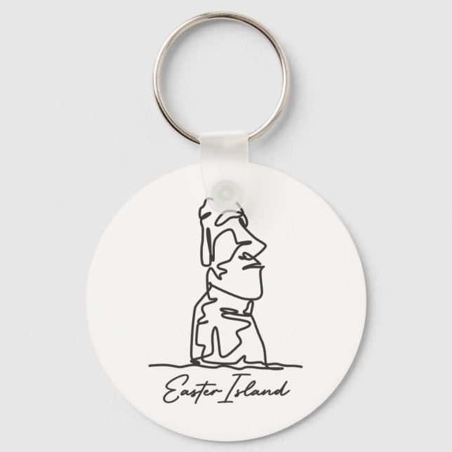 Easter Island Isla De Pascua Polynesia Chile Statu Key Ring (Front)