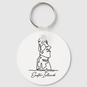 Easter Island Isla De Pascua Polynesia Chile Statu Key Ring
