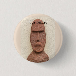 Easter Island Moai Head Thunder_Cove 3 Cm Round Badge