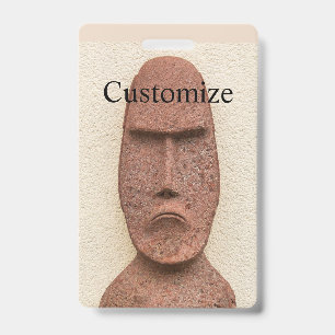 Easter Island Moai Head Thunder_Cove ID Badge