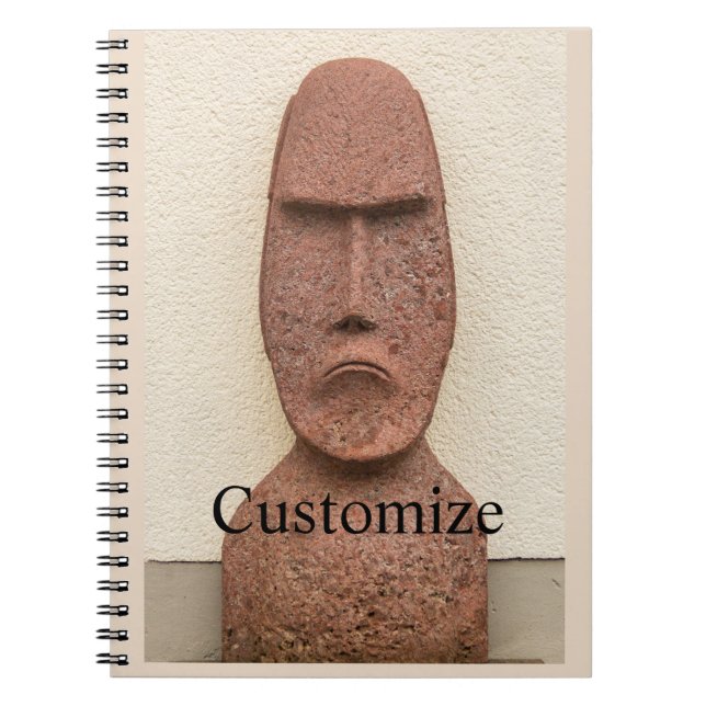 Easter Island Moai Head Thunder_Cove  Notebook (Front)