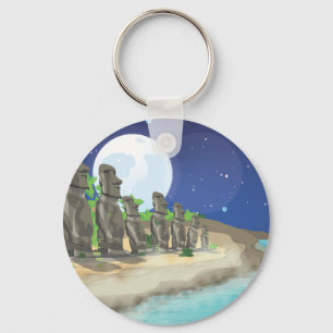 Easter Island Moai Key Ring