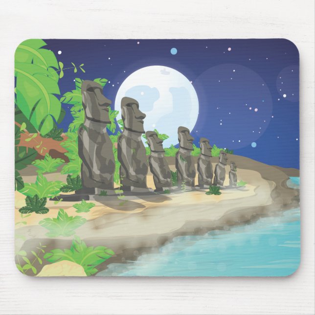 Easter Island Moai Mouse Pad (Front)